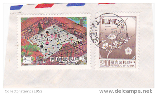 36 - CHINA REPUBLIC - REPUBBLICA DI CINA TAIWAN FORMOSA  FRAGMENT 2X STAMPS - Oblitérés