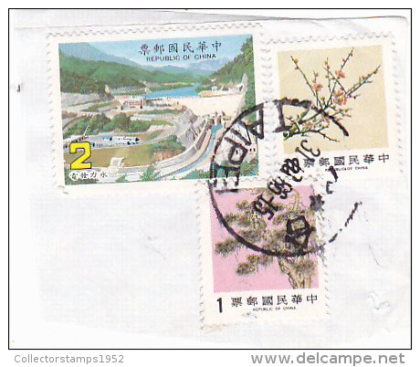 36 - CHINA REPUBLIC - REPUBBLICA DI CINA TAIWAN FORMOSA  FRAGMENT 3X STAMPS - Oblitérés