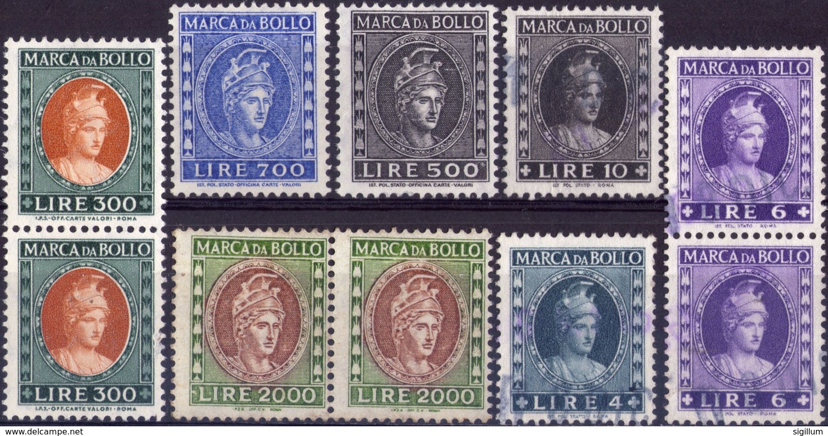 ITALIA - PICCOLO LOTTO MARCHE DA BOLLO - 10 VALORI, ALCUNI OBLITERATI, ALCUNI NUOVI - Revenue Stamps