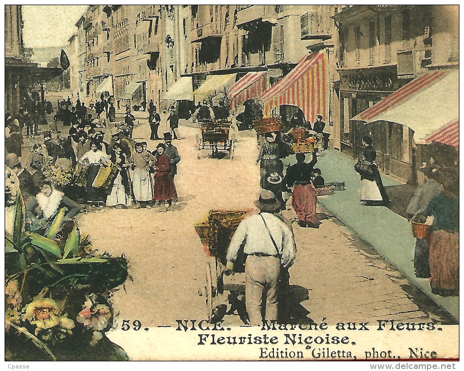 CPA 06 Alpes Maritimes - Marché Aux Fleurs - FLEURISTE Niçoise ° Giletta "Collection Artistique" ** Métier Costume - Marchés, Fêtes