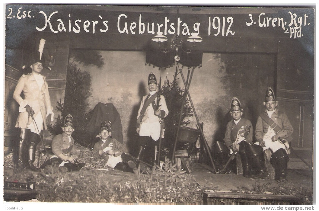 BROMBERG Bydgoszcz Kaiser Geburtstag 30.1.1912 Gelaufen 3. Grenadier Regiment Zu Pferd 2. Escadron Private Fotokarte - Westpreussen