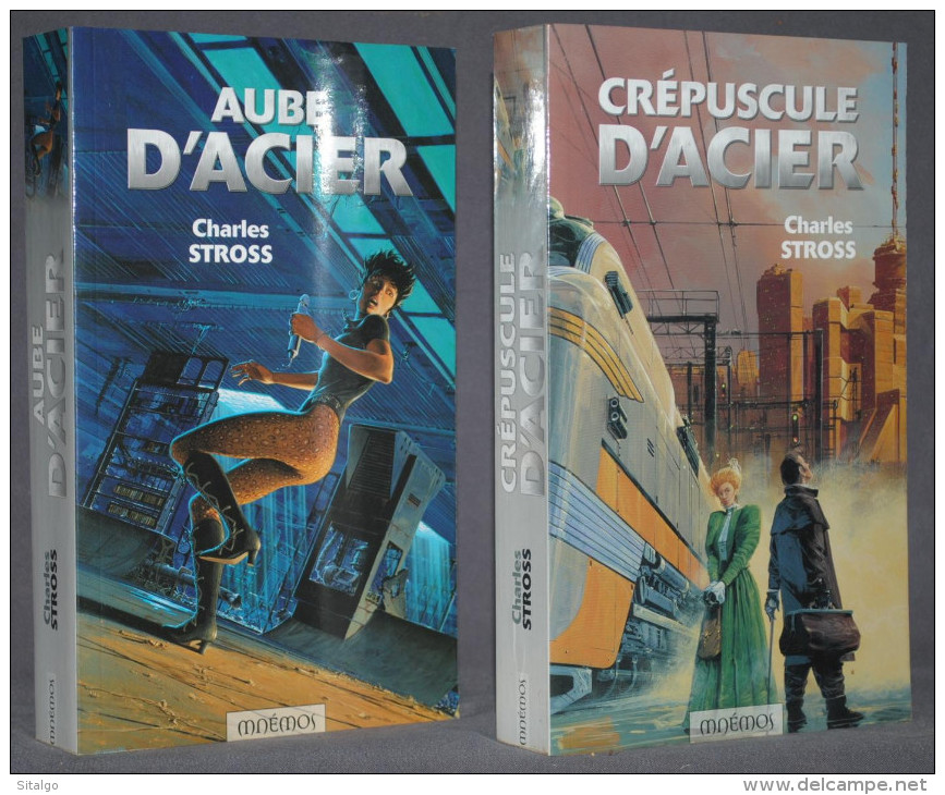 CHARLES STROSS - AUBE/CRÉPUSCULE D'ACIER - 2 Vol - MNEMOS - Mnemos