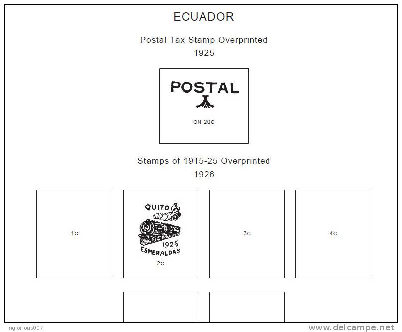 ECUADOR STAMP ALBUM PAGES 1865-2011 (449 Pages) - Englisch