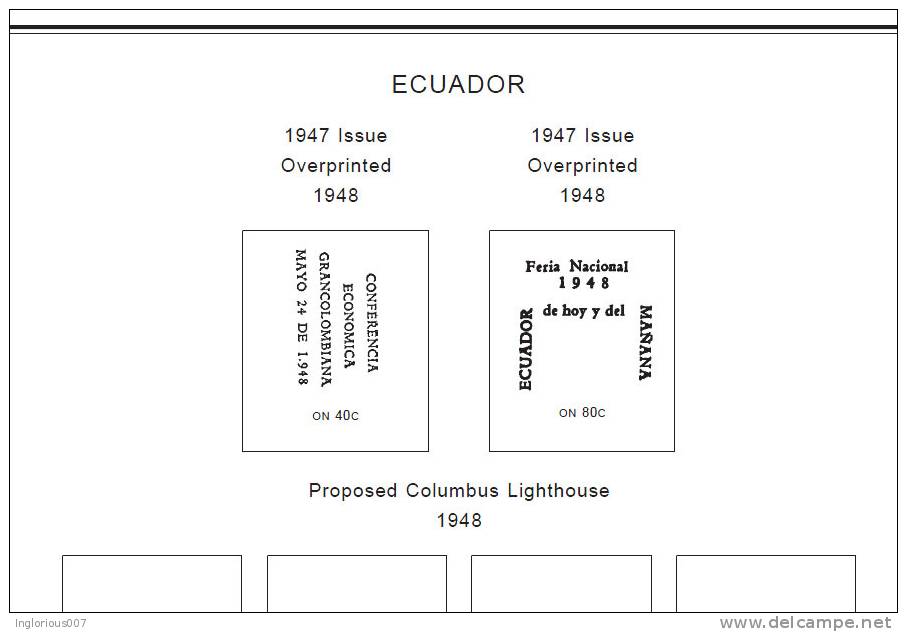 ECUADOR STAMP ALBUM PAGES 1865-2011 (449 pages)