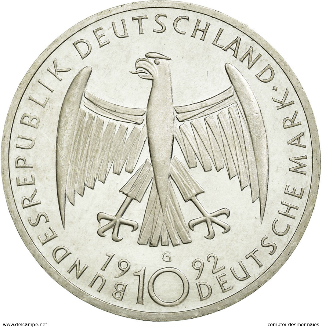 Monnaie, République Fédérale Allemande, 10 Mark, 1992, Karlsruhe, Germany - Autres & Non Classés