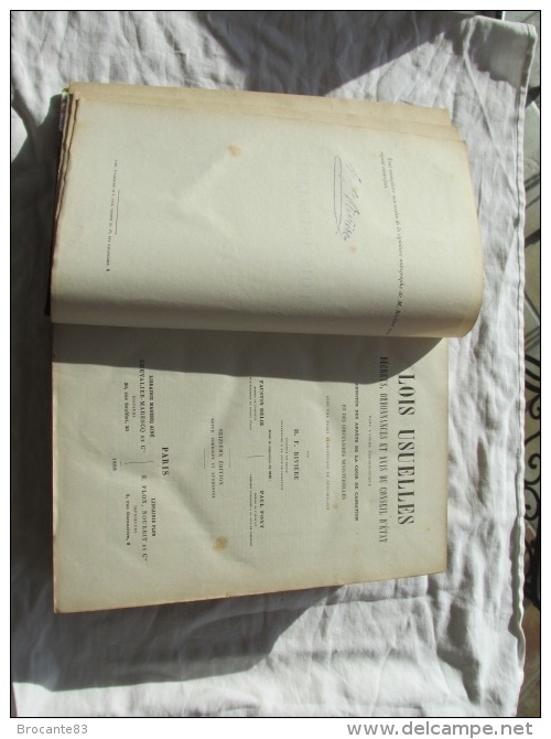 LOIS USUELLE DECRET ET AVIS DU CONSEIL D ETAT SIGNE PAR H.F. RIVIERE 1888 - Right