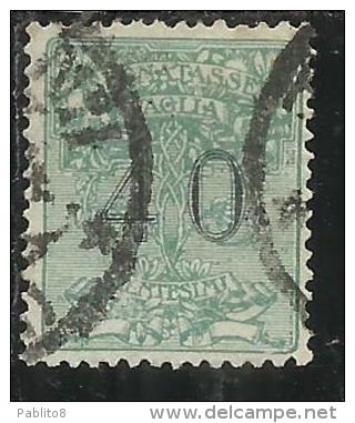 ITALY KINGDOM ITALIA REGNO 1924 SEGNATASSE TAXES TASSE DUE PER VAGLIA CENT. 40 USATO USED - Strafport Voor Mandaten