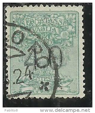 ITALY KINGDOM ITALIA REGNO 1924 SEGNATASSE TAXES TASSE DUE PER VAGLIA CENT. 40 USATO USED - Strafport Voor Mandaten