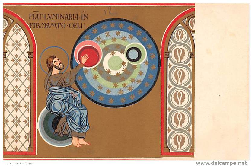 Religion  Lot de 20 cartes   Création du monde..Adam et Eve ..Abel et Caïn  Lire texte en latin