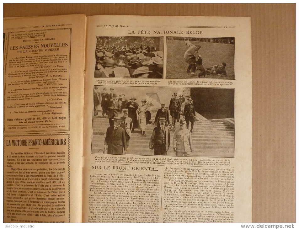 1918 LPDF:Chien de guerre-infirmier-éclaireur-etc;Crise alimentaire;Nos CANONS;Longpont;Les belges;Manger du pingouin.