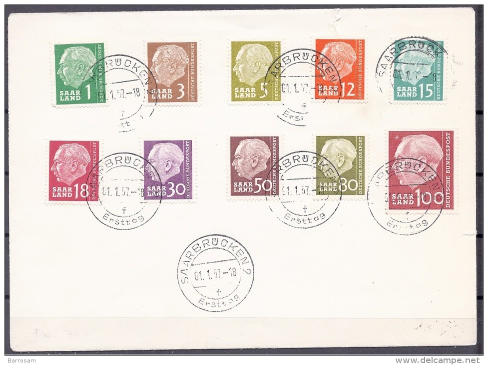 Saarland1957: Michel 380-98 Used With FirstDayCancellation - Gebruikt