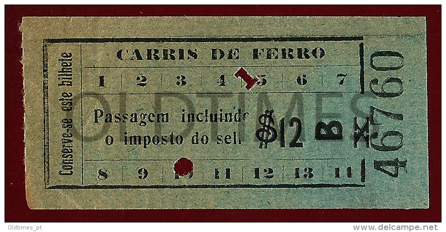 PORTUGAL - BILHETE CARRIS DE FERRO - OLD TRAM TICKET - Europe