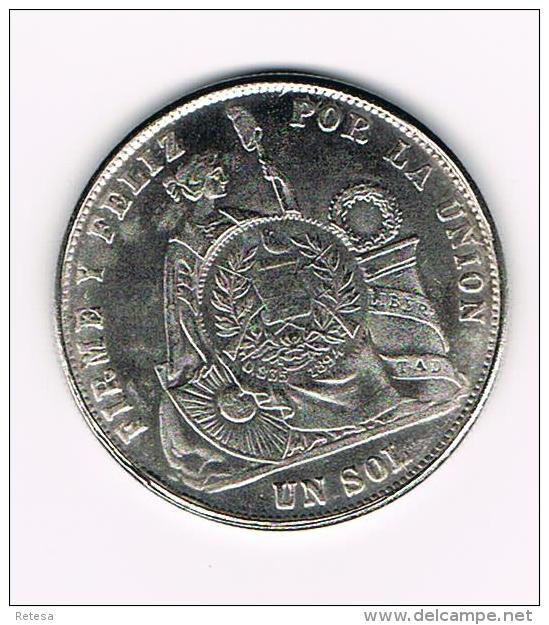 ¨  PERU  UN SOL  1871 ( COPY ) - Monete Allungate (penny Souvenirs)