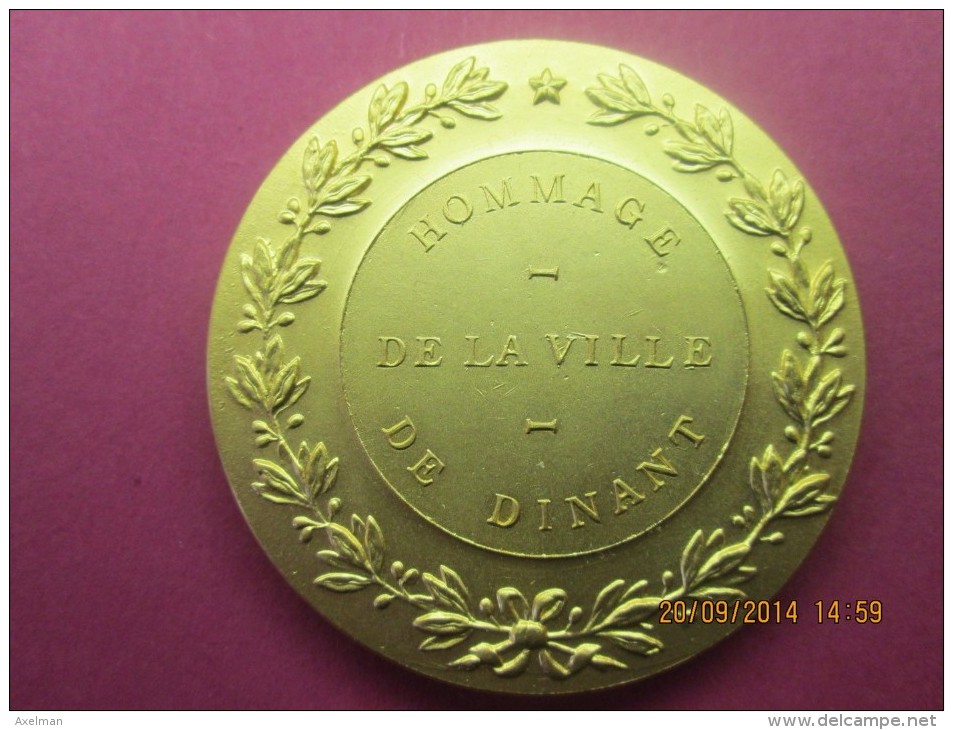 MEDAILLE  D'OR :HOMMAGE De La VILLE De DINANT ( Fisch & Cie. Bruxelles )  ( Grise G4 ) - Sonstige & Ohne Zuordnung