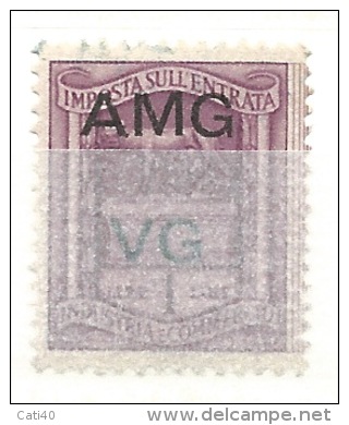 MARCA DA BOLLO REVENUE - TRIESTE AMG  VG  - IGE  LIRE 1 LUPA - Revenue Stamps