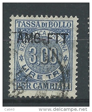 MARCA DA BOLLO REVENUE - TRIESTE AMG FTT  - PER CAMBIALI - REPUBBLICA L. 3 - Revenue Stamps