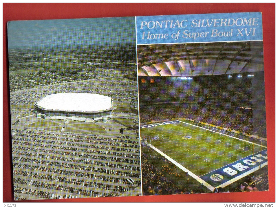 JFU-13 Pontiac Silverdome Home Of Super Bowl XVI. Bowling. Football. Baseball.Postally Used In 1994 To Switzerland - Bowling