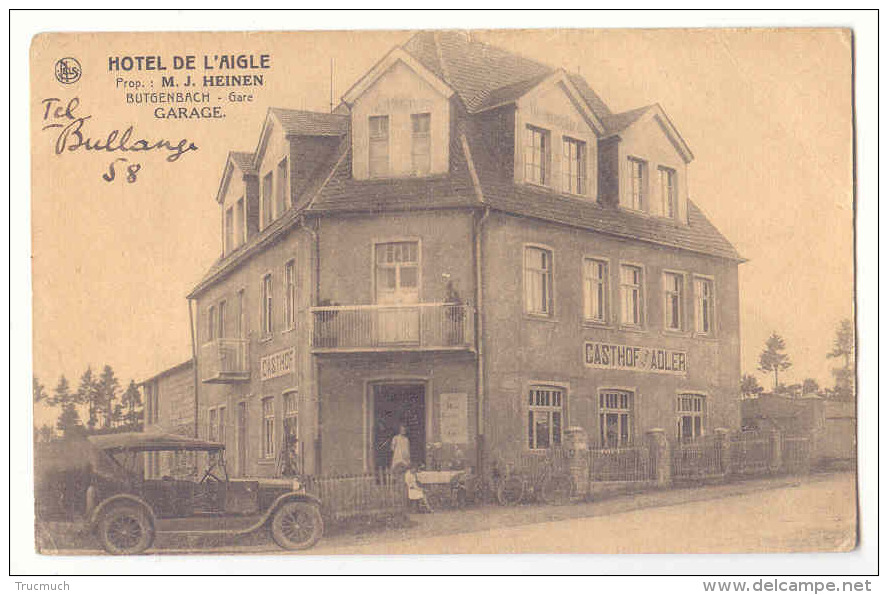 E3822  -  BUTGENBACH  -  Hôtel De L'aigle - J. HEINEN - Butgenbach - Buetgenbach