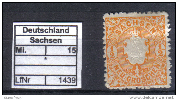 Sachsen, Mi. 15 * - Saxe