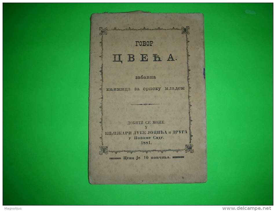 RRR,Language Of Flowers,symbolic Meaning Book,Luka Jocic Bookstore-Novi Sad,Serbia,editor Advertising,87x130mm,very Rare - Slav Languages