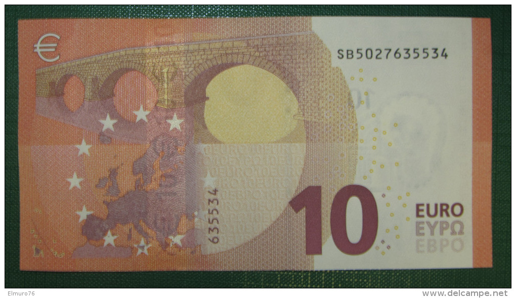 10 Euro S002E5 Italy Serie SB Draghi Perfect UNC - 10 Euro