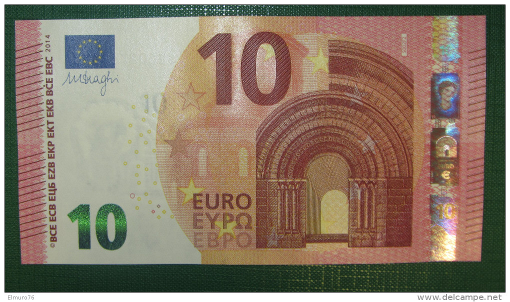 10 Euro S002F2 Italy Serie SE Draghi Perfect UNC - 10 Euro