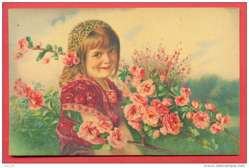 152130 / Artist  Art Maxim Trübe - BEAUTIFUL GIRL WITH FLOWERS - 893 WENAU PASTELL - Truebe, Maxim