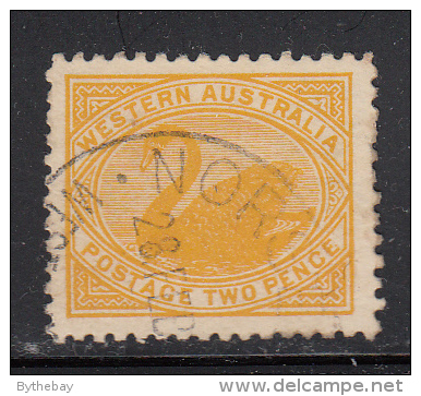 Western Australia Used Scott #91 2p Swan, Yellow Cancel: Probably Norseman - Oblitérés