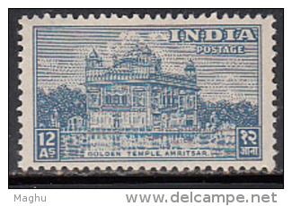 12as India MH Archaeological Series 1949, Golden Temple, Sikhism Architecture Monument, - Unused Stamps