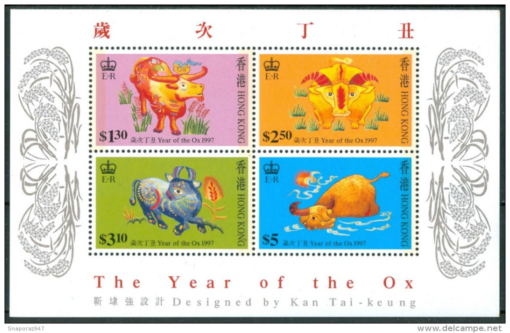1997 Hong Kong Anno Del Toro Year Of The Ox Block MNH** Fiog84 - Carnets