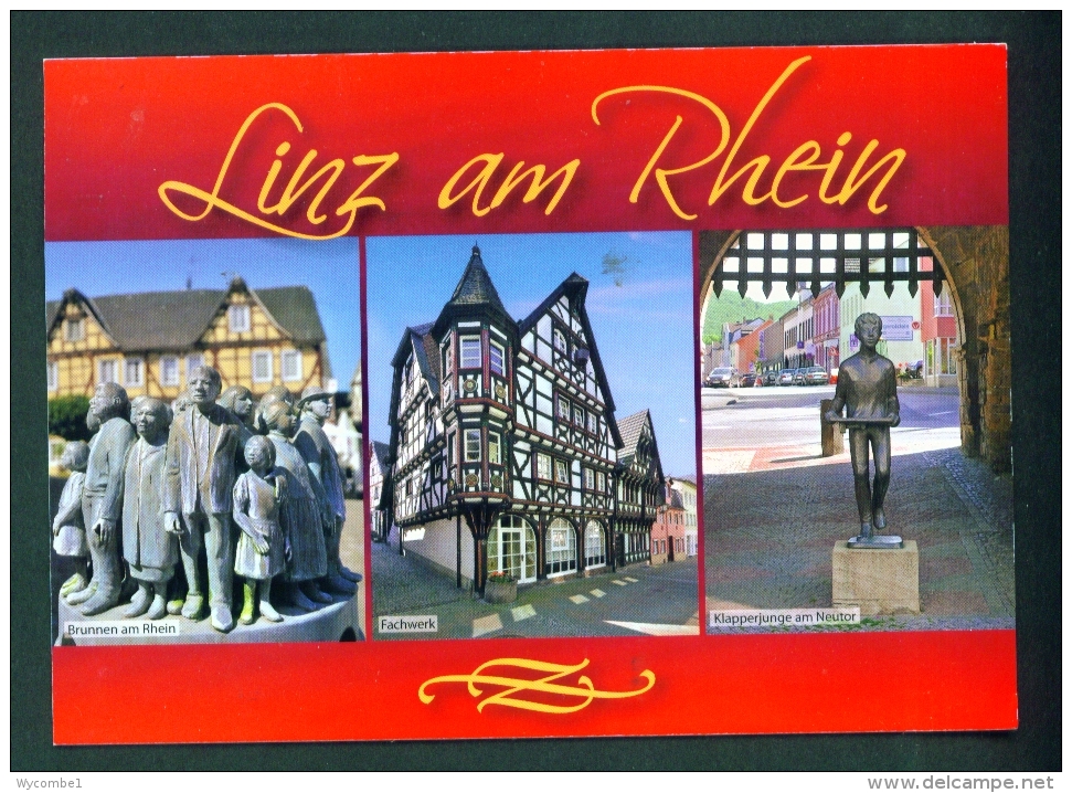 GERMANY  -  Linz Am Rhein  Multi View  Used Postcard As Scans - Linz A. Rhein