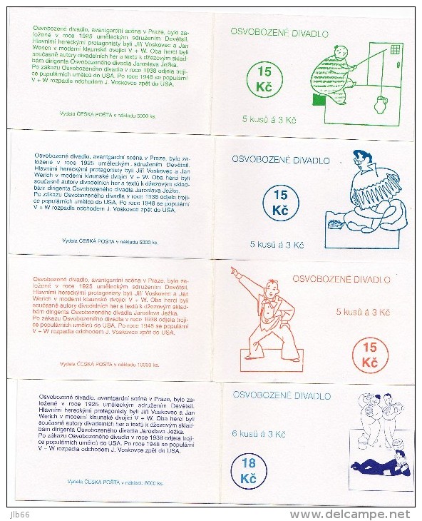 4 Carnets De 5 Et 6 Timbres YT C 66 à C 68 (II) Caricatures Theatre Libre 1995 / Booklet Michel MH 0-20 / 23 Free Thetre - Neufs