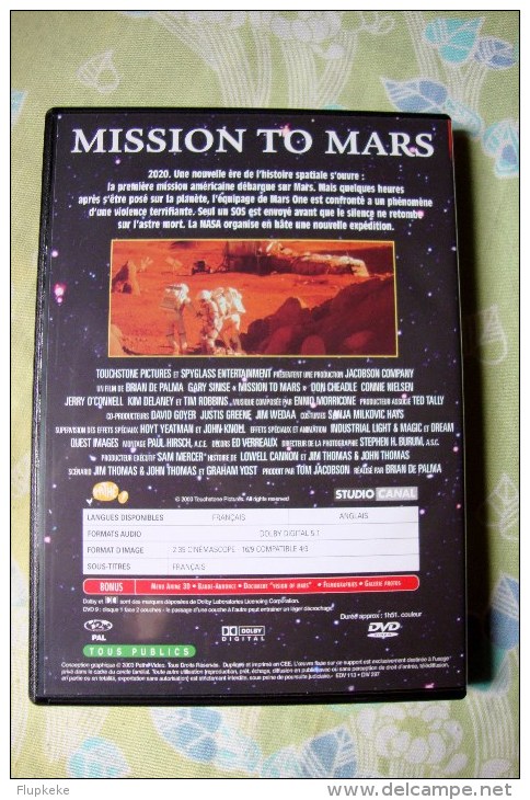 Dvd Zone 2 Mission To Mars Brian De Palma 2000 Vostfr + Vfr - Sciences-Fictions Et Fantaisie