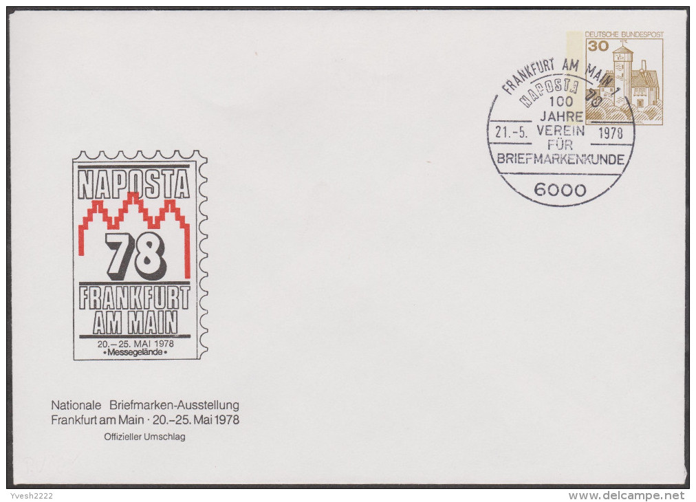 Allemagne 1978. Privatganzsache, Entier Postal Timbré Sur Commande. Naposta´78, Frankfurt Am Main. Exposition Phila - Sobres - Usados