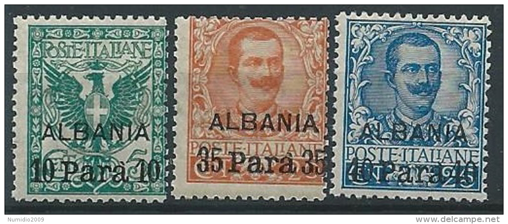 1902 LEVANTE ALBANIA 3 VALORI MNH ** - ED962-5 - Albanie