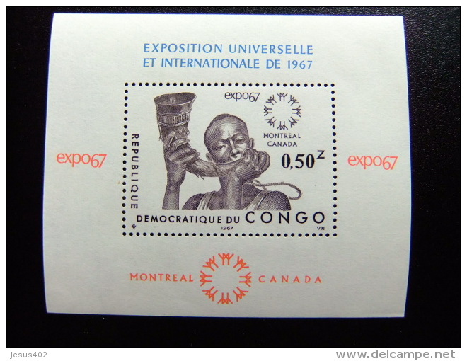 REPUBLIQUE DEMOCRATIQUE DU CONGO 1967 Yvert Nº BLOC 22 ** MNH - Mint/hinged