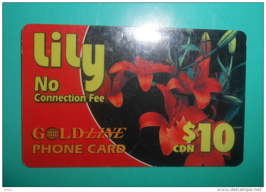 GOLD LINE Phone Card CDN$10 Lily Flowers Fleurs Flora Flore - Orchid ? ( Canada Prepaid Card ) GSM Remote Prepayee Carte - Canada