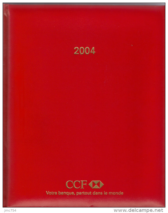 Agenda Vierge 2004.   Banque CCF Avec Logo HSBC.  Tranche Dorée. - Blanco Agenda