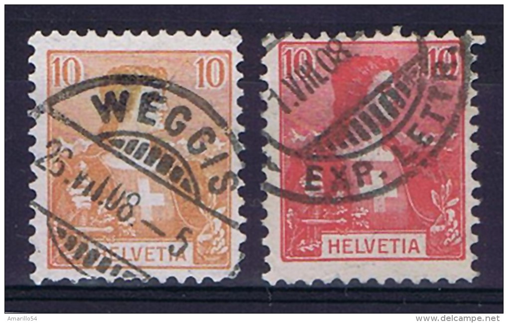 Abart Seltenheit Farbvariante Error Plattenfehler Helvetia 1907 Mi 98 Gestempelt ! - Abarten