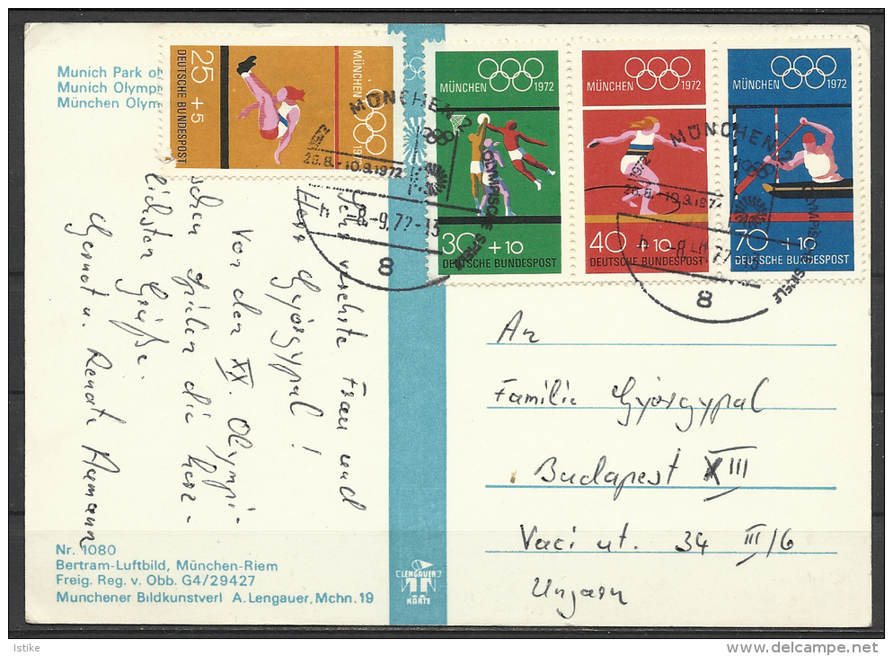 Germany, München, Olympic Village,Aerial View, Olympic Stamps And Cancellation, 1972. - Juegos Olímpicos