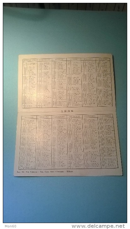 Sacro Cuore Di Gesù - Calendario 1938 S9 - Kleinformat : 1921-40