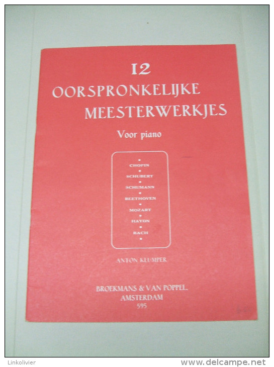 Partitions : 12 Chefs-d´oeuvre Originaux Pour Piano (Oorspronkelijke Meesterwerkjes): Chopin Schubert Mozart Beethoven.. - Keyboard Instruments