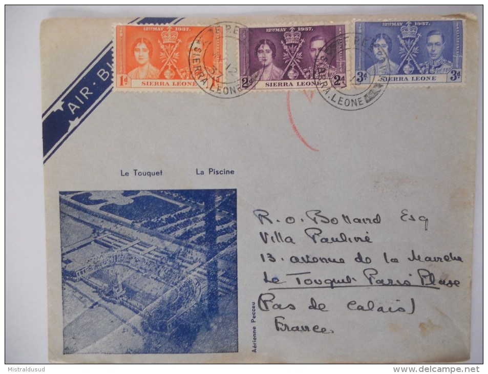 Sierra Leone Lettre De 1937 Pour Le Touquet - Sierra Leone (...-1960)