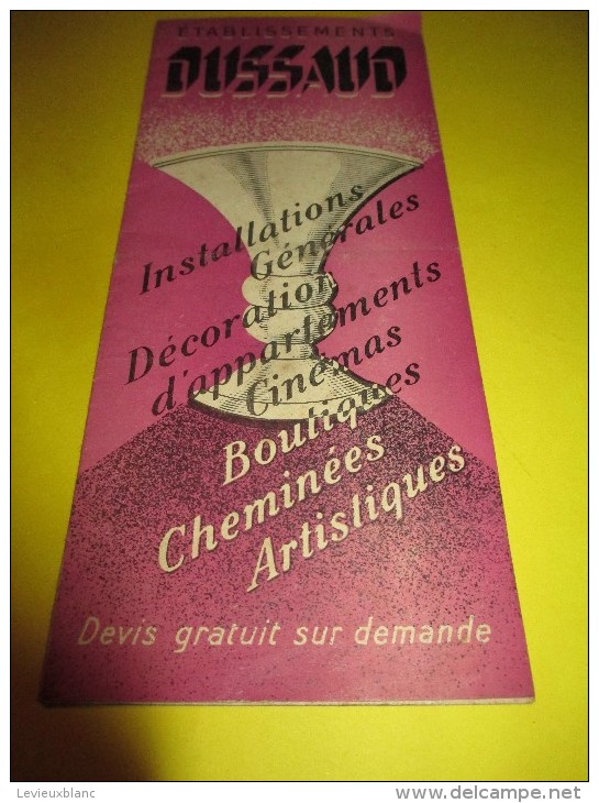 Dépliant Publicitaire/ Etablissements DUSSAUD/ Installations Générales Décoration/Lampes  /vers 1930-1950   GEF53 - Elektrizität & Gas