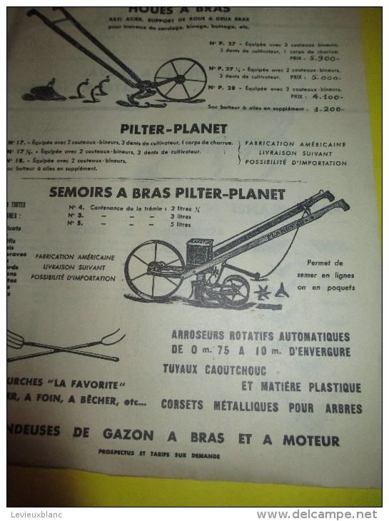 Prospectus Recto-Verso/ Instruments Agricoles/ TH. PILTER/Paris/  Vers 1950  VP669 - Landwirtschaft