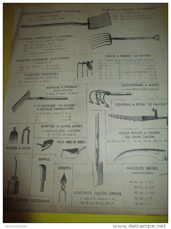 Prospectus Recto-Verso/ Instruments Agricoles/ Fourches /TH. PILTER/Paris/  Vers 1950  VP670 - Agricoltura