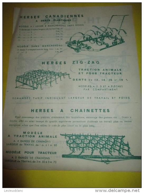 Prospectus Recto-Verso/ Instruments Agricoles/ Cultivateurs/TH. PILTER/Paris/  Vers 1950  VP671 - Agricultura