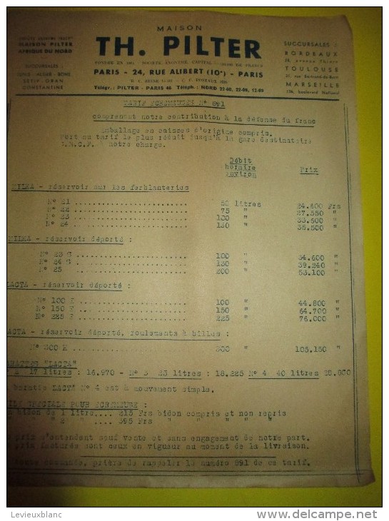 Prospectus Recto-Verso/ Instruments Agricoles/ Ecrémeuses/TH. PILTER/Paris/  Vers 1950  VP673 - Agricultura