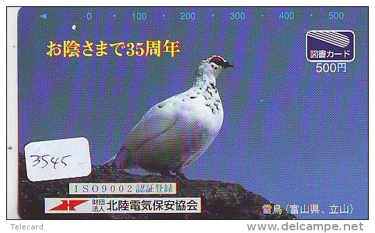 Telecarte Japon OISEAU (3545)   Phonecard Japan * BIRD * TELEFONKARTE VOGEL - Galline & Gallinaceo