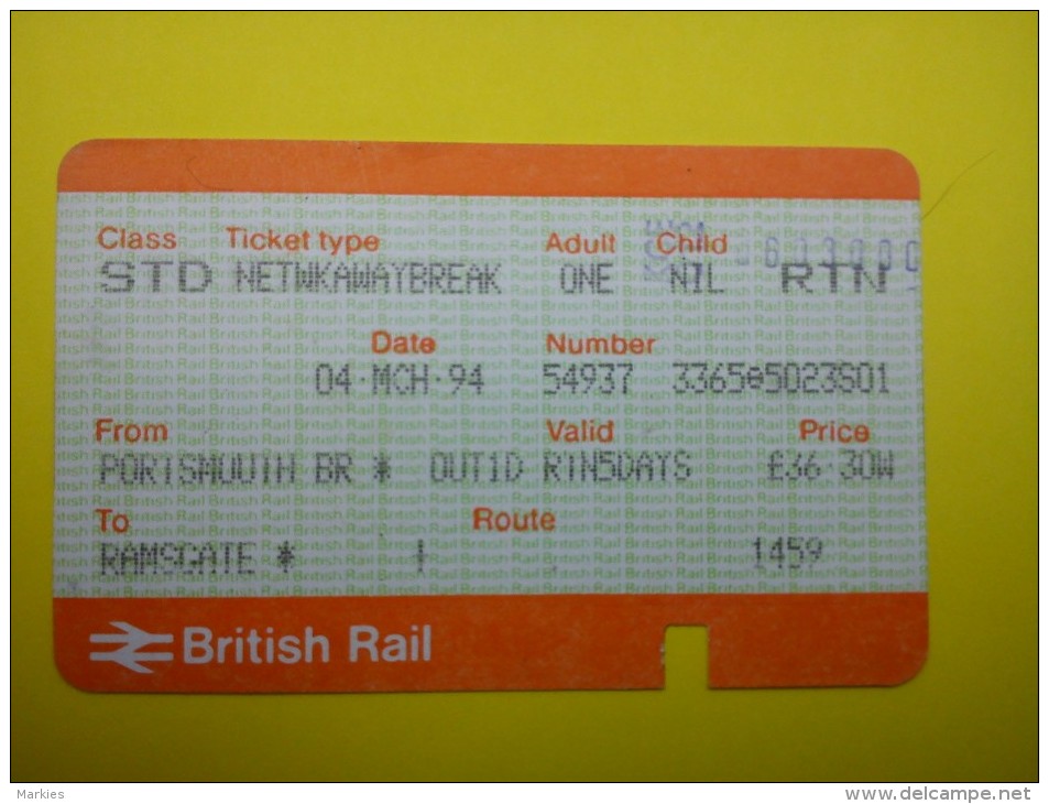 Ticket British Rail - Mondo